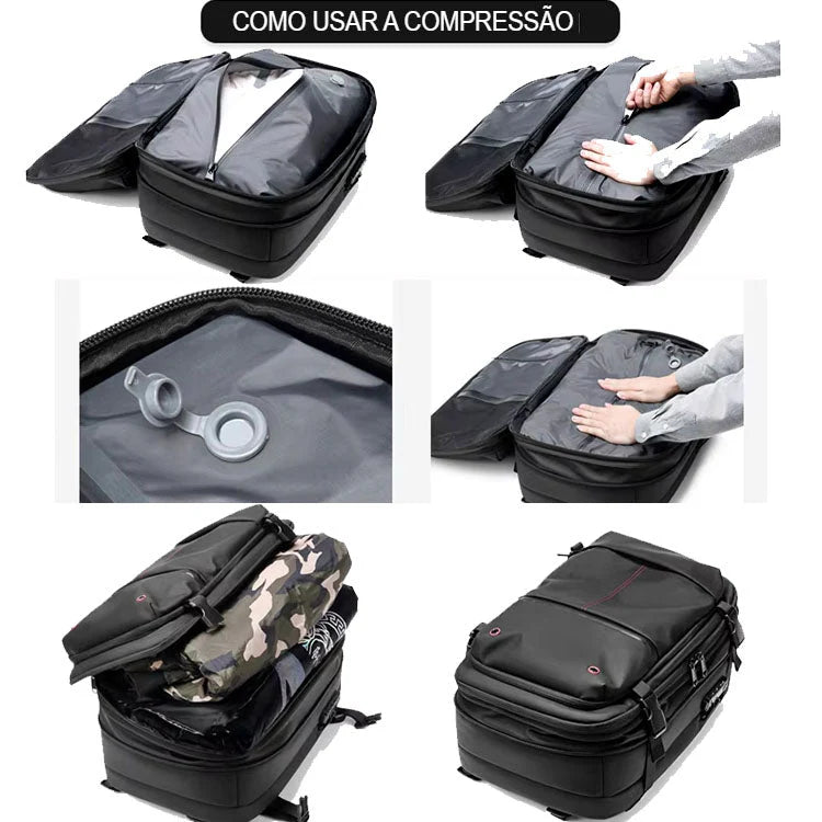 Mochila de Viagem com Senha e Compressão a Vácuo AirBack
